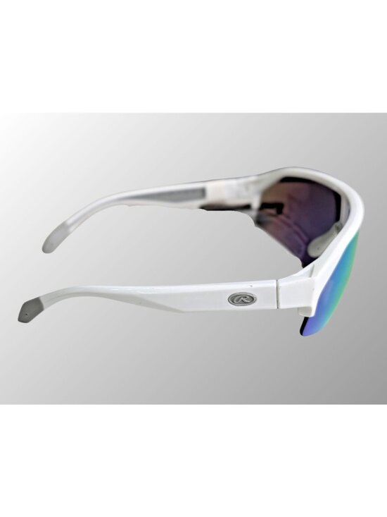 Rawlings White Sports Sunglasses With Mirrored Rainbow Lenses - UV Protection - Picture 5 of 8
